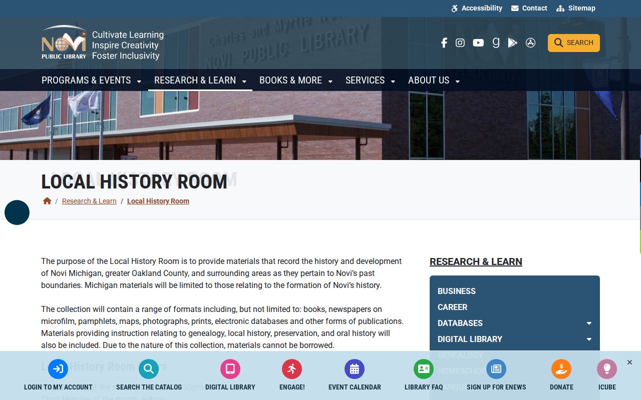 Novi residents directory Local History Room research page