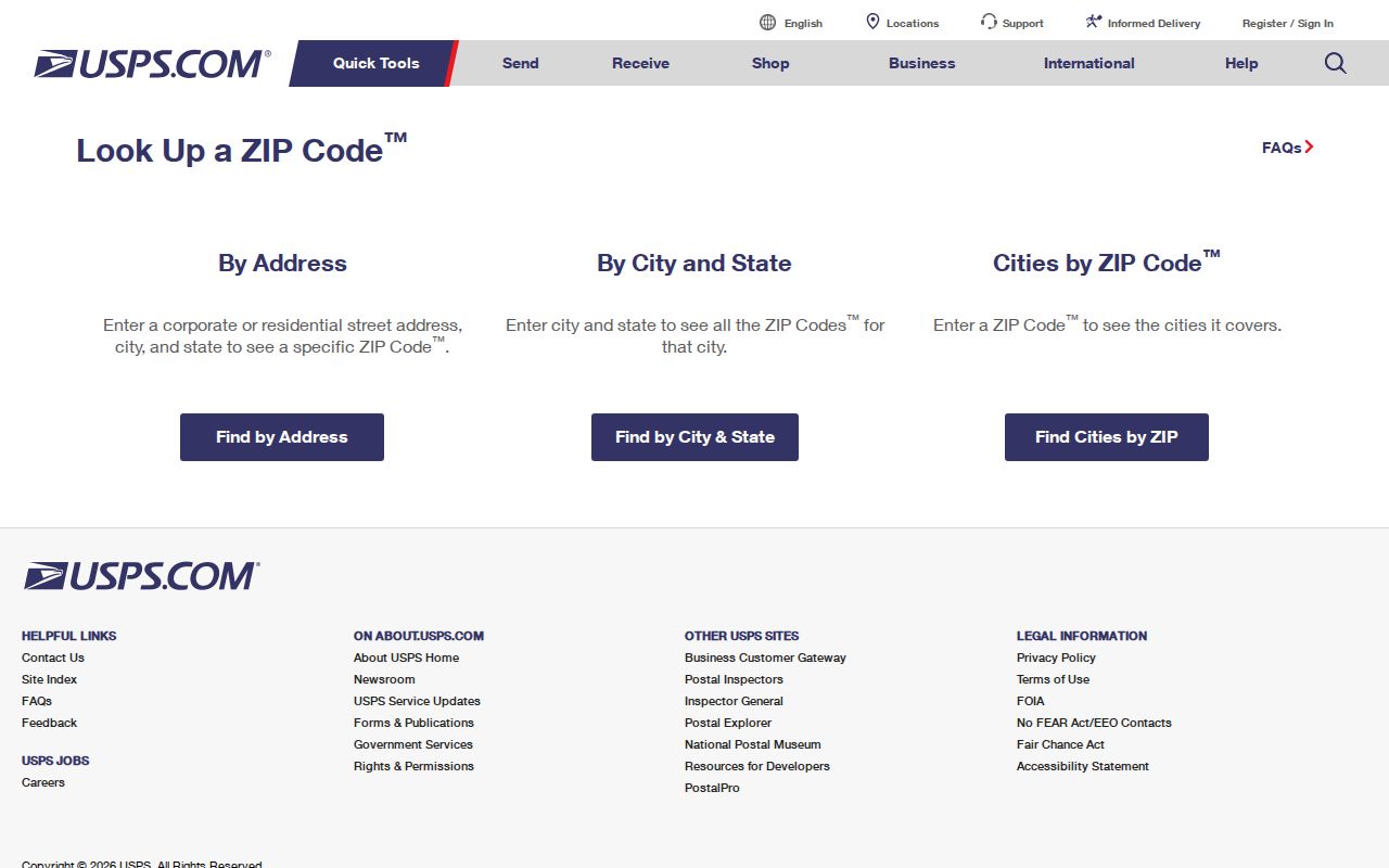 Novi ZIP code directory USPS postal address lookup modes