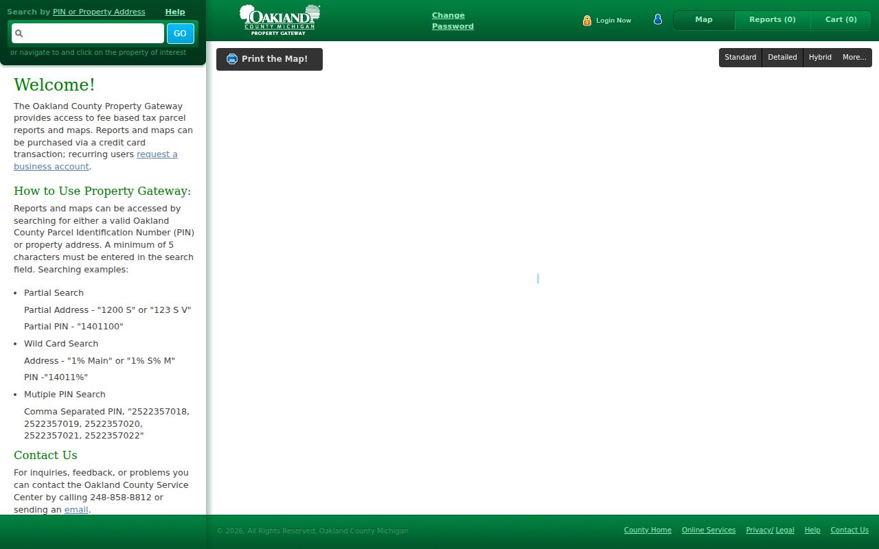 Novi residents directory property search through Oakland County Property Gateway