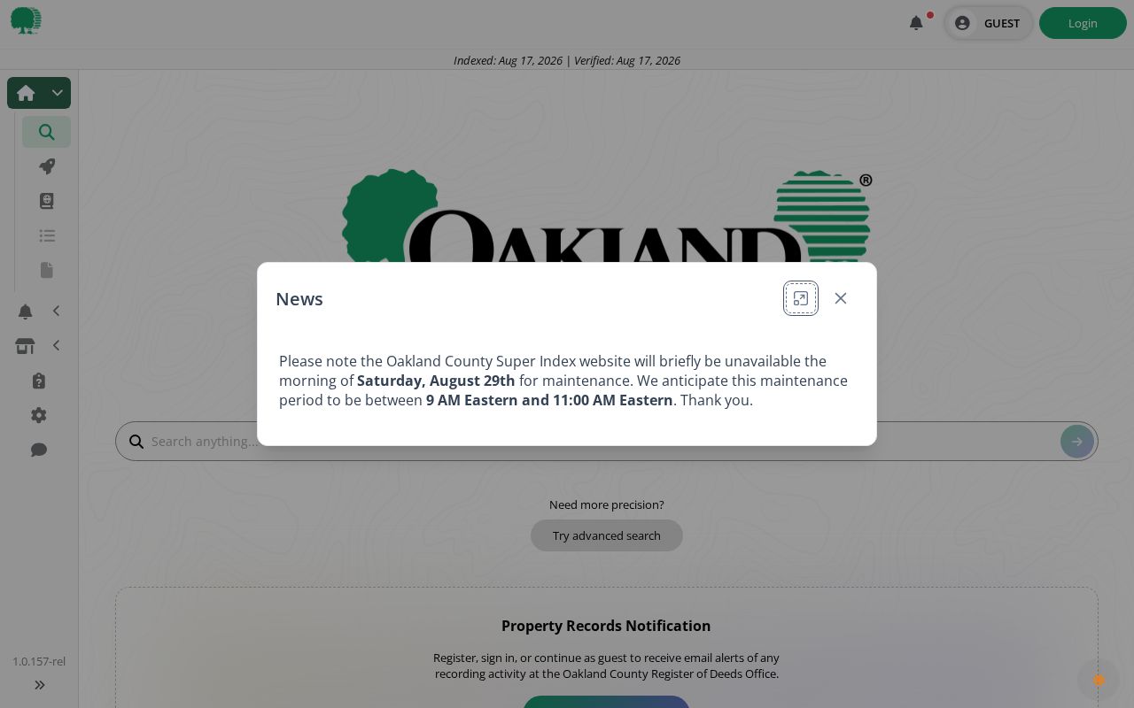 Novi residents directory Oakland Super Index deed search